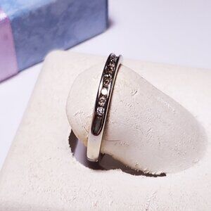 Estate .22ctw Natural Rd Diamond Channel 14Kt WG Stuller Anniversary Band #22733